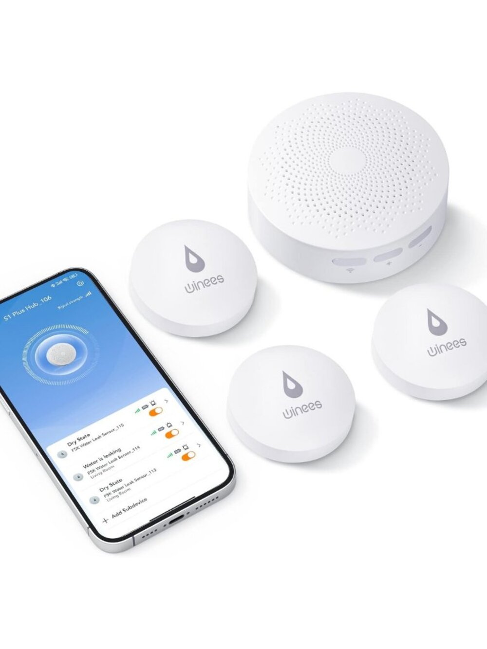 Smart WiFi Water Leak Detector - 3 Pack Home Sensors for Flood Prevention